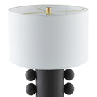 Hudson&Canal - Lampe de table Jurrah 27" en céramique avec abat-jour en tissu - Noir mat/blanc-Conçu pour une ampoule à incandescence de 60 W - ampoule LED de 9 W, ampoule fluorescente (CFL) de 13 W ou ampoule LED à ballast automatique de 9 W, ampoule à culot E26, ampoule non incluse