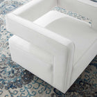 Modway - Booth Performance Velvet Fauteuil pivotant en velours de performance - Blanc-Conception à découpe carrée