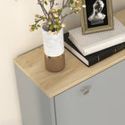 HOMCOM Shoe Cabinet with 3 Flip Drawers for 24 Pairs - Grey-Solid wood legs ensure support