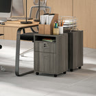 HOMCOM Vertical Filing Cabinet with Lockable Drawer - Grey-Made of melamine coated particle board material for strength and stability
