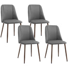 HOMCOM - Chaises de salle à manger en velours - gris foncé - ensemble de 4-Emballé en lot de 4, utilisez-le pour dîner, discuter et plus encore