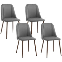 HOMCOM - Chaises de salle à manger en velours - gris foncé - ensemble de 4-Emballé en lot de 4, utilisez-le pour dîner, discuter et plus encore