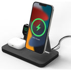 mophie - Snap+ support 3-en-1 avec BYO montre - Noir-Le support 3-en-1 est compatible MagSafe, et il est livré avec un anneau adaptateur pour les téléphones non compatibles MagSafe afin qu'ils puissent également se recharger sans fil