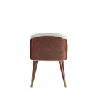 Manhattan Comfort - Chaise de salle à manger moderne Reeva 59 cm en similicuir, noyer et crème-Livré chez vous entièrement assemblé Aucun assemblage requis