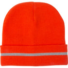 Zenith Safety Products High Visibility Knit Hat with Reflective Stripe - High Visibility Orange - Acrylic - 10 Pack-One size fits all