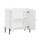 Manhattan Comfort Abbey Modern Accent Cabinet and Bookcase - White - Set of 2-Smooth Wooden Rounded Edges Add a Modern Charm and Enhance Safety