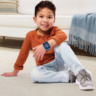 VTech KidiZoom Smartwatch DX4 - Blue-Intended for ages 4+ years; rechargeable lithium-ion battery; charge device using included micro-USB cable only and avoid third-party adapters