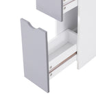 HOMCOM Narrow Bathroom Floor Cabinet with Drawer and Open Shelves - White, Grey-Assembly required