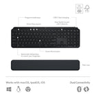 Logitech MX Keys S Combo - Performance Wireless Keyboard and Mouse with Palm Rest - Black-More Comfort, Deeper Focus: Mouse and keyboard engineered for hours of work, stable keyboard with an optimum angle, and mouse sculpted for your hand for better wrist posture