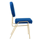 Modway Craft Performance Velvet Dining Side Chair - Gold/Navy-Chair Weight Capacity: 330 lbs.