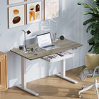 LjubLjana 47" 1-Piece Top Electric Height Adjustable Sit-Stand Desk with Drawer - Maple-The 1-piece board unit allows an easy and hazard-free installation. The user has the option to install the drawer for storage
