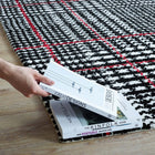 Modway Kaja Abstract Plaid Area Rug - 5 ft W x 8 ft L - Ivory Black/Red-Gripping Jute Fabric Underside