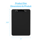 Davis Group Plastic Clipboards - Letter Size - 9" W x 12" H - Black - 6 Pack-Retractable hanging loop lets you hang clipboard