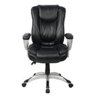 TygerClaw – Fauteuil de bureau en cuir à dossier élevé, 25,6 x 15 x 31,5 po, noir-Ajustement personnalisé en un instant avec réglage de hauteur facile et rotation à 360° pour votre position idéale