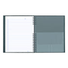 Blueline NotePro Ruled Notebook - 10-3/4" L x 8-1/2" W - Cool Grey - 200 Pages-Storage pocket