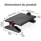 ShoppingAll - Repose-pieds ergonomique réglable en hauteur sous le bureau, pour bureau et télétravail, avec angles ajustables - noir-Dispose d'un design professionnel à texture plate avec des stries géométriques qui offrent une adhérence supérieure pour maintenir vos pieds ou vos chaussures fermement en place.