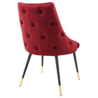 Modway Adorn Performance Velvet Dining Side Chair - Maroon - 2 Pack-Dense Foam Padding