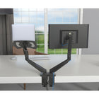 ShoppingAll - Support pour écran et ordinateur portable 2 en 1 avec 2 bras pivotants - Noir-9