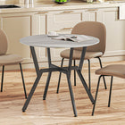 HOMCOM - Table à manger ronde avec structure en acier pour cuisine - gris-À utiliser partout : comme table à manger, table basse, table de cuisine ou de travail 