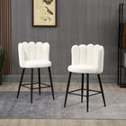 HOMCOM Counter Height Bar Stools with Back - Cream White - 2 Pack-Lower footrest prevents legs from dangling around
