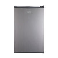 BLACK+DECKER - 4,3 pi³ Mini-frigo autonome avec congélateur, en acier inoxydable-Compact et élégant : le design élégant et moderne - disponible en noir, en vinyle aspect inox et en blanc - est parfait pour les dortoirs universitaires, les bureaux, les garages, les bars à domicile, les petits appartements et les véhicules récréatifs