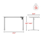 Staples 48"W Electric Rectangular Adjustable Standing Desk - White-Includes a storage hook for headphones and a tabletop grommet for cord management