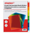 Staples Insertable Plastic Dividers - 8 Tab - Coloured-Insertable Tabs