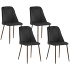 HOMCOM - Chaises de salle à manger en velours - noir - ensemble de 4-Emballé par lot de 4, utilisez-le pour dîner, discuter, et plus encore