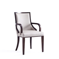 Manhattan Comfort - Grand fauteuil de salle à manger traditionnel 22,5 po en similicuir gris clair-Fauteuil de salle à manger traditionnel pour usage en salle à manger