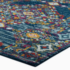 Modway Entourage Khalida Distressed Floral Lattice Area Rug - 8 ft W x 10 ft L - Blue Orange Yellow Red-High-Density / Machine-Woven