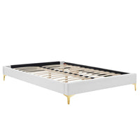 Modway Sutton Performance Velvet Twin Bed Frame - White-Twin Bed Frame