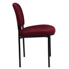 Flash Furniture Comfort Burgundy Fabric Stackable Steel Side Reception Chair-Stacks up to 5 Chairs High