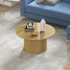 HOMCOM 31.5" Round Coffee Table for Living Room - Oak-Colour: Oak