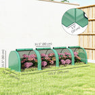 Outsunny 13' x 3' x 2.6' PE Mini Tunnel Greenhouse Steel Frame Zipped Doors- Roll-up zippered doors allow for easy access and well air ventilation     
 