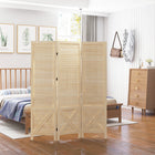 HOMCOM 3 Panel Freestanding Room Divider with Pegboard Display for Home Office - Natural Wood-Overall Dimensions: 44.9" W x 56.9" H x 0.7" D (114 x 144.5 x 1.7 cm) 
