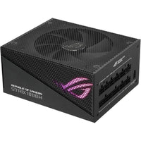 ASUS ROG Strix 1000W Gold Aura Edition Power Supply-The ROG Strix 1000W Gold Aura Edition is encased in a strong, sleek aluminium chassis that also acts as a heatsink for the internal power transformer, further helping to reduce temperatures and minimize noise