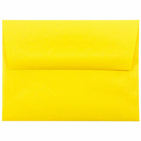 JAM Paper A2 Coloured Invitation Envelopes - 4.375 x 5.75 - Yellow Recycled - 50 Pack-Envelope Features: Straight gummed flap closure, high quality smooth paper finish, made with 30% recycled materials
