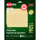 Avery TrueBlock Assorted Laser/Inkjet File Folder Labels, 3-7/16" x 2/3", 300 Pack (15266)-Permanent, Rectangular, 1/3 cut label