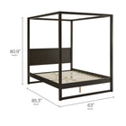 Modway Alva Queen Wood Canopy Platform Bed - Smoked Oak-Kiln-Dried Solid Wood Construction