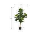 Monarch Specialties 47" Artificial Indoor Fiddle Tree - Floor - Black Pot-This easy-care faux potted plant is made from the highest quality materials and requires no maintenance or watering, for a sustainable, environmentally friendly, decorative accent that will last a lifetime