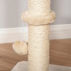 PawHut - Arbre à chat avec poteau à griffer en sisal et balle suspendue - 39 po H beige-Matériau : Panneau de particules, peluche, sisal, duvet de quenouille 