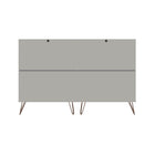 Manhattan Comfort Rockefeller Mid-Century Modern Bedroom Dresser 3-Piece Set - Off White-30 Day Limited Manufacturer's Warranty