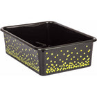 Teacher Created Resources Large Plastic Storage Bin - Black Confetti - 3 Pack-Keep books, notepads, toys, games, and supplies in these decorative organizers that feature a sturdy plastic design.
