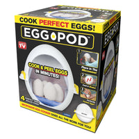 As Seen on TV Egg Maker Steamer-Egg Pod microwave egg boiler cooker holds 4 eggs securely with interior aluminum flat heating plate