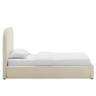 Modway Keynote Performance Velvet Curved Twin Platform Bed - Alabaster-LVL Legs