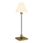 Hudson&Canal - Lampe de table Clement de 71 cm de haut avec abat-jour en tissu, - Laiton/Blanc-Associé à un abat-jour en tissu blanc