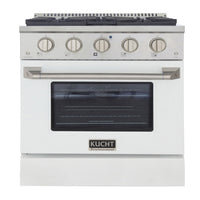 Kucht 30" KNG Series Pro Style Natural Gas Range - Stainless Steel/White-Cook and bake like a pro with the extra-large convection oven that offers 4.2 cu. ft. of capacity, a 5-rack configuration, and an extra-large viewing window