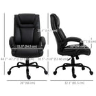 Vinsetto - Fauteuil de bureau exécutif en cuir PU à hauteur réglable - noir-Hauteur d’assise réglable pour s’adapter à votre bureau ou à votre style d’assise