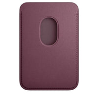 Apple FineWoven Wallet with MagSafe for iPhone - Mulberry-The wallet features strong built-in magnets that allow it to effortlessly snap into place on the back of your iPhone