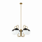 Modway Stellar 5-Light Chandelier - Opal/Satin Brass-Modern 5-Light Chandelier